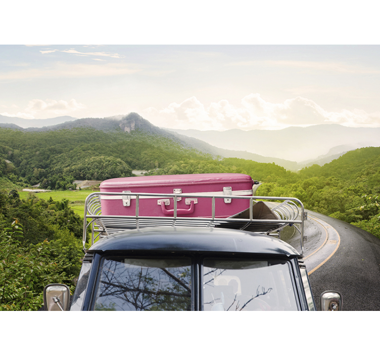 Vintage Suitcase Adventure vehicle mural - TenStickers