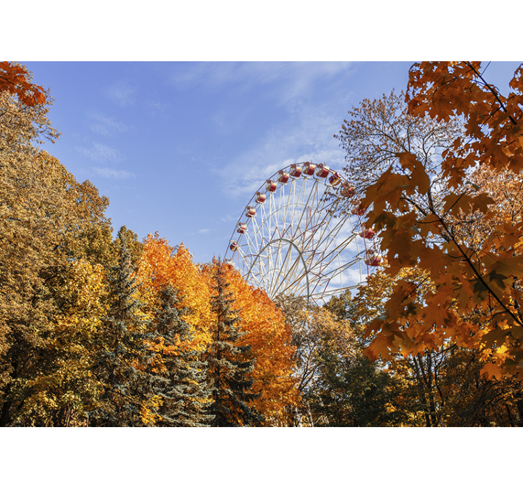 Master bedroom mural ferris wheel in autumn - TenStickers