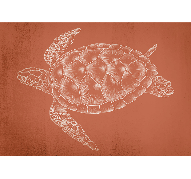 Animal wall mural sea turtle illustration - TenStickers