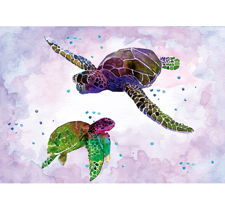 Watercolour turtle animal wall mural - TenStickers