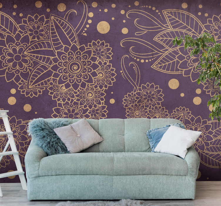 Floral paisley corner Abstract Wall Murals - TenStickers