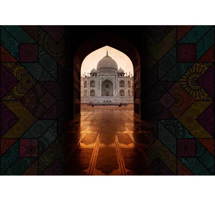 City wall mural taj mahal view - TenStickers