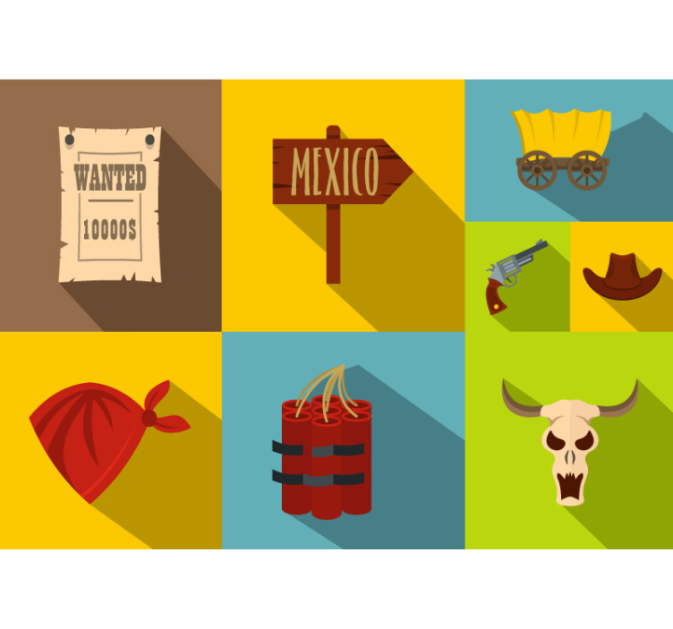 Children wall mural wanted mexico theme - TenStickers