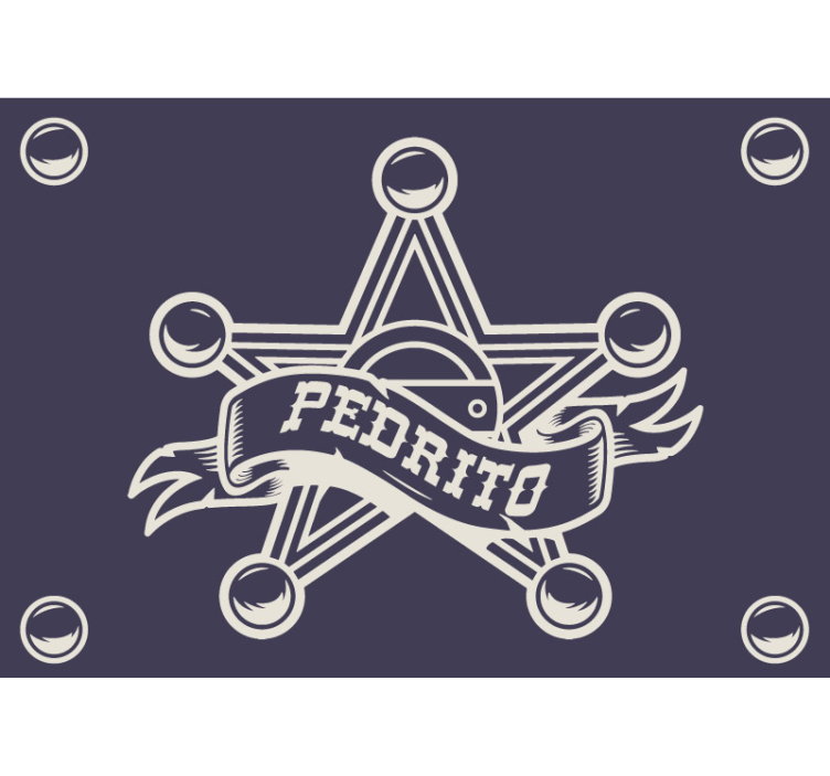 Children wall mural custom sheriff badge design - TenStickers