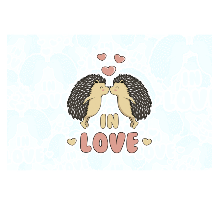 Children wall mural hedgehog love display - TenStickers