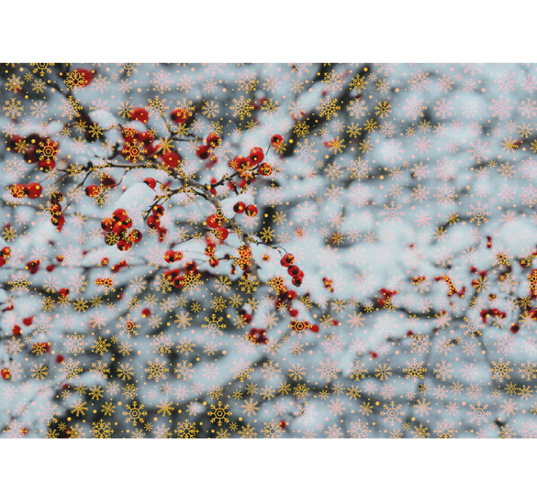 Christmas mural capturing joyful winter moments - TenStickers