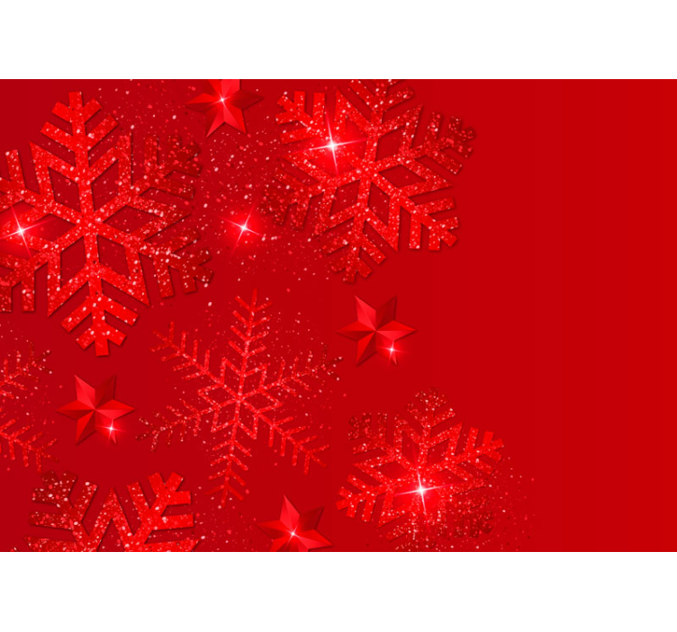 Red snowflakes Lounge Photo Wallpaper - TenStickers