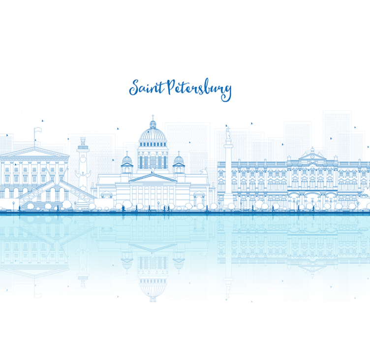Saint Petersburg Skyline wall mural - TenStickers