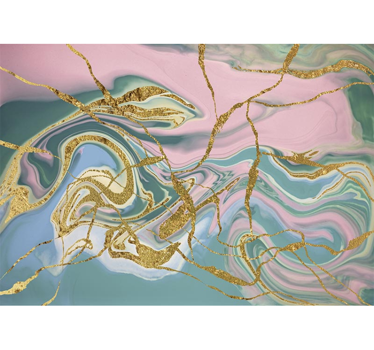 Gold print marble texture wall mural - TenStickers