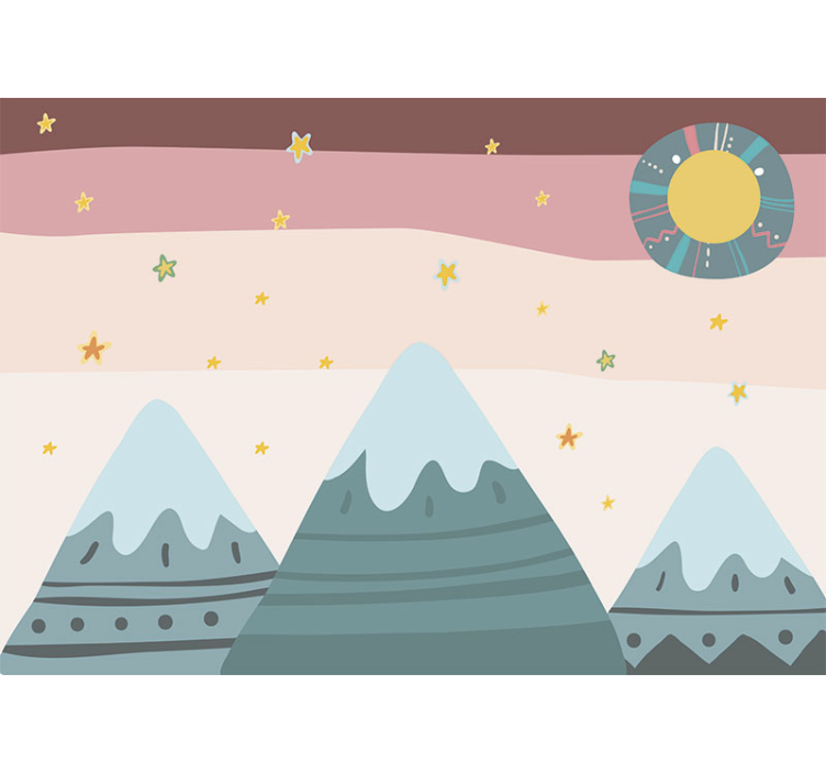 Children wall mural mountains and stars - TenStickers
