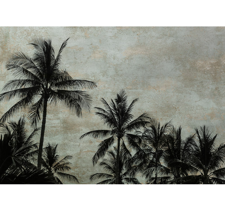 Nature wall mural silhouetted palm trees - TenStickers