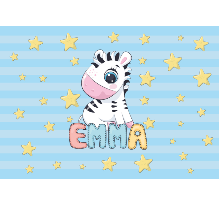Children wall mural zebra and stars - TenStickers