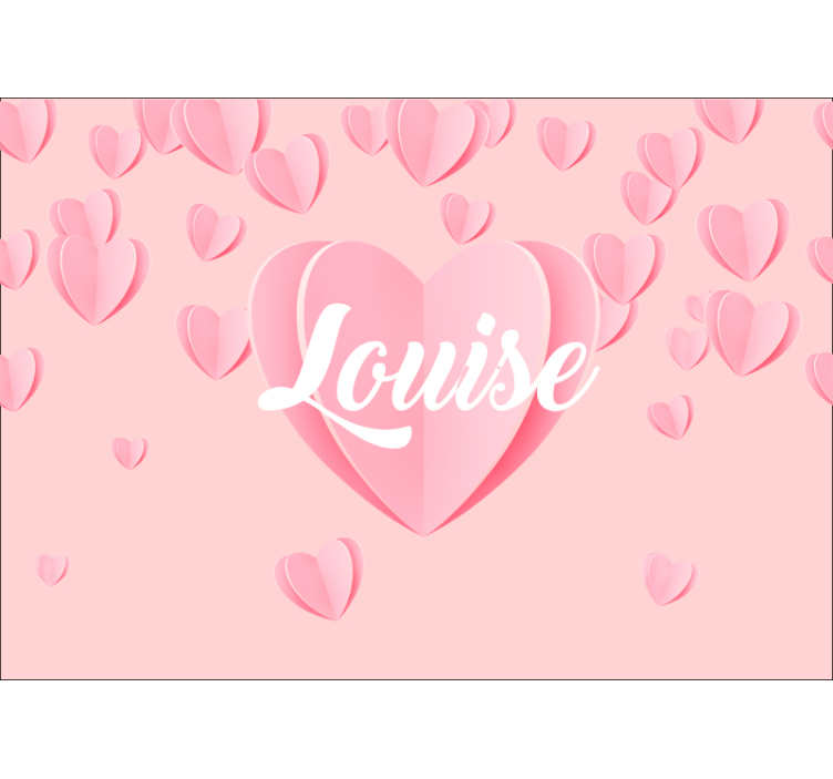 Pink heart personalised custom wall mural - TenStickers