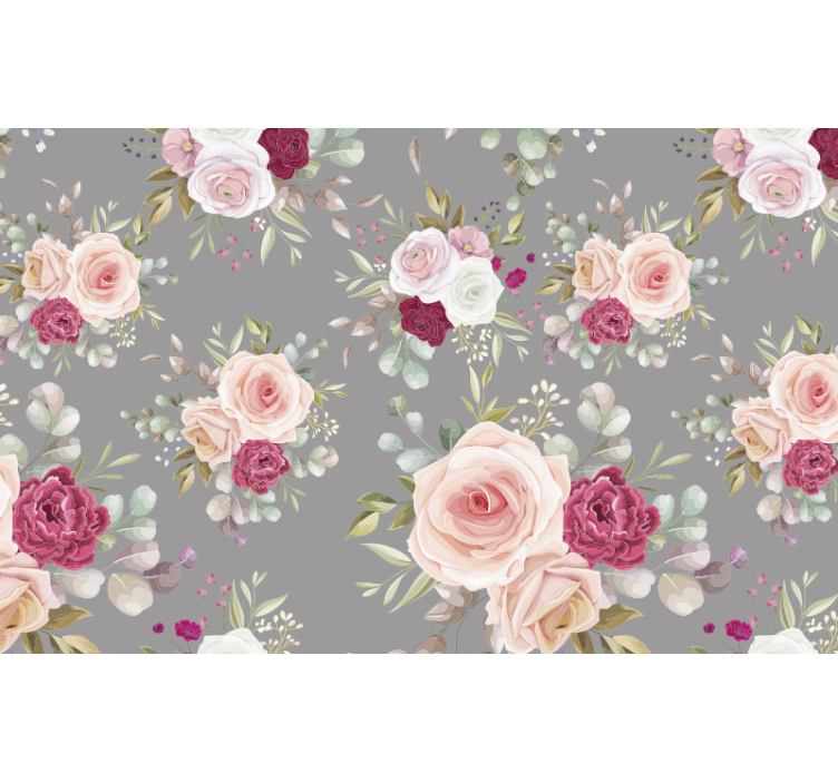 Roses And Greenery flower mural - TenStickers