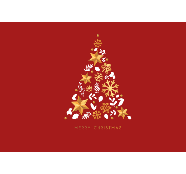 Christmas mural with christmas tree design - TenStickers