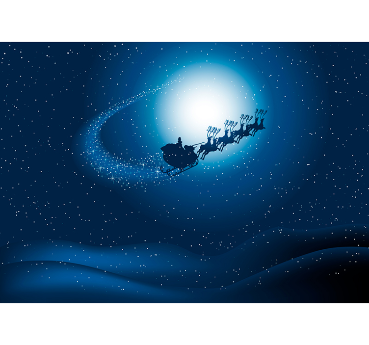 christmas night with snow  wall mural - TenStickers