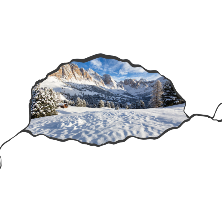 Wintery Mountain Scenery mountain wall mural - TenStickers
