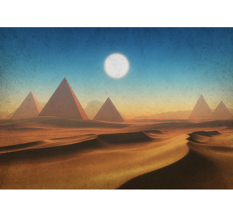 Desert Pyramids Sunrise landscape mural wallpaper - TenStickers