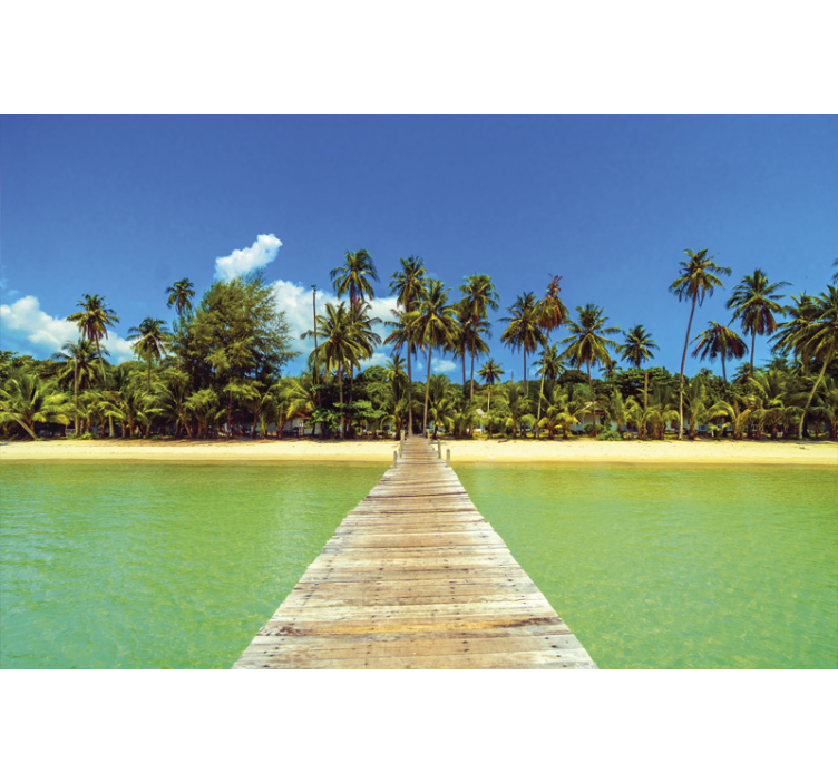 Landscape mural wallpaper tropical paradise retreat - TenStickers
