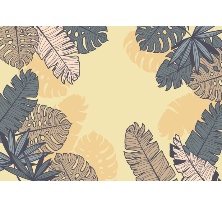 Pastel yellow monstera wall mural - TenStickers