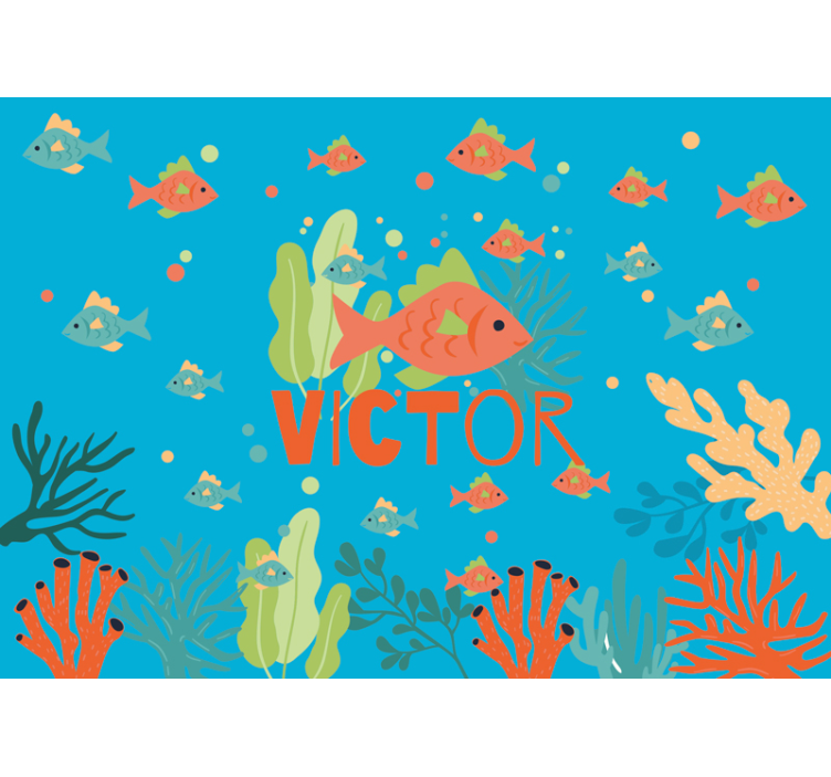 Fishy Ocean Adventure nursery mural - TenStickers