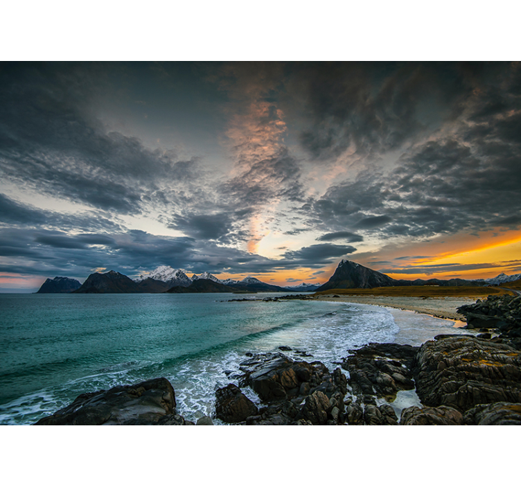 Norway cloudy landscape nature wall mural - TenStickers