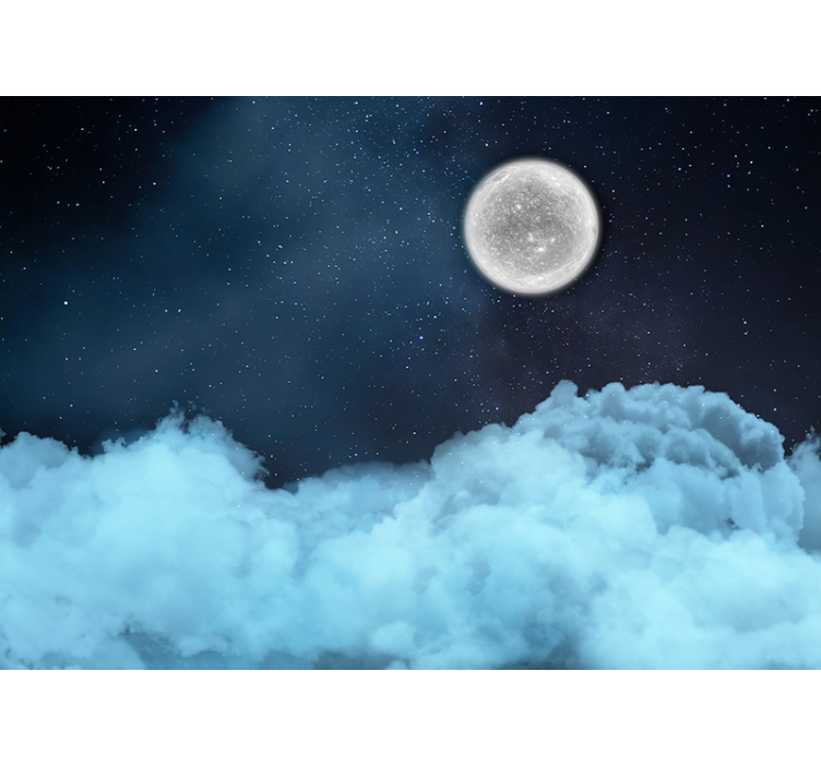 Moonlit Cloudscape space mural - TenStickers