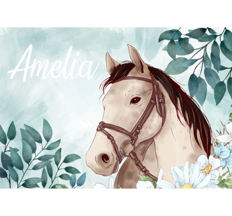 White horse wall mural wallpaper - TenStickers