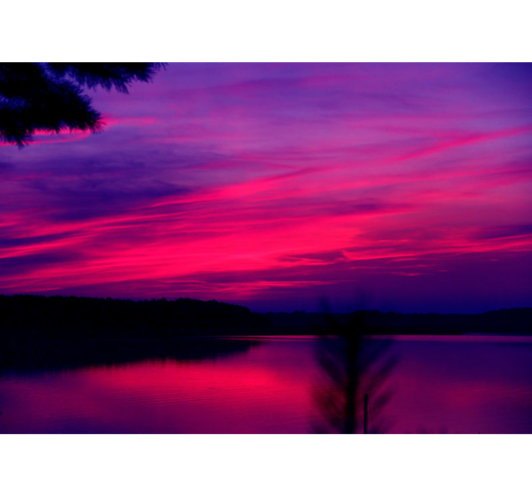 Serene Twilight Silhouette landscape mural wallpaper - TenStickers