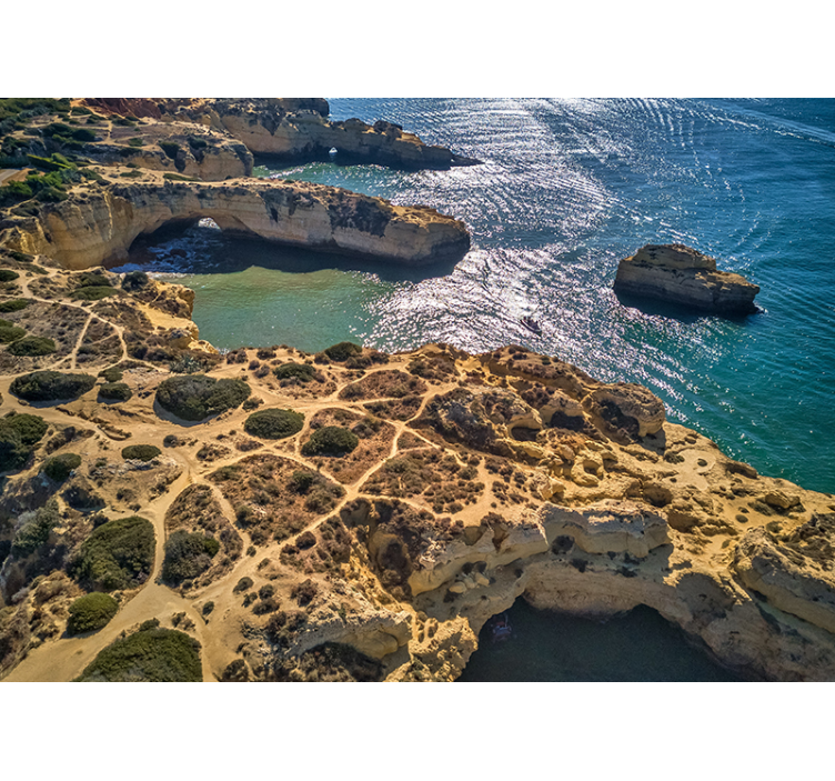Aerial view to the coast nature wall mural - TenStickers