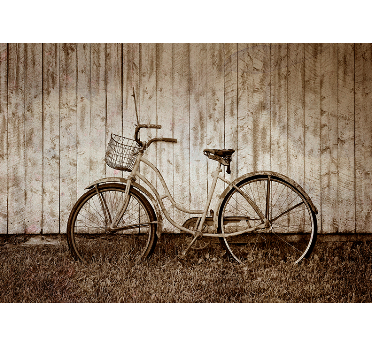 Vehicle mural vintage bicycle scene - TenStickers