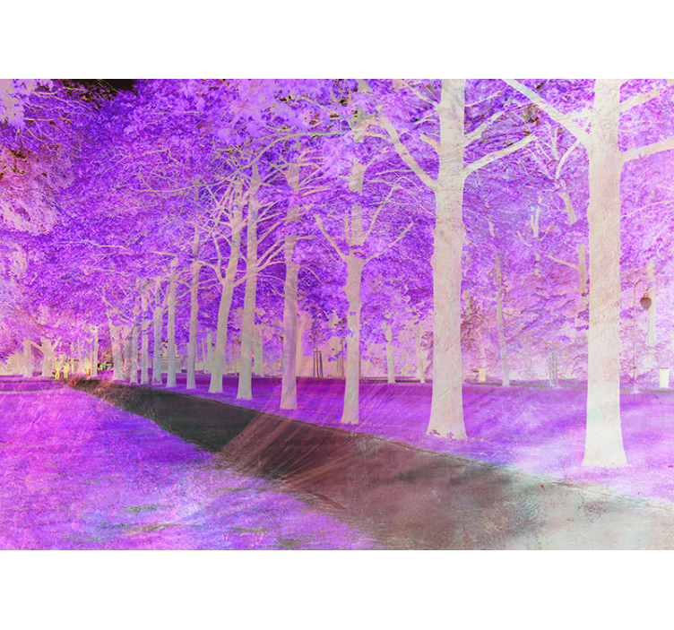 Lush green path nature wall mural - TenStickers