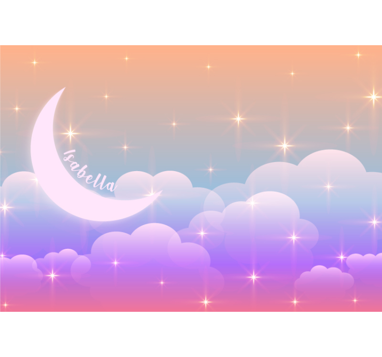 Personalized Moonlit Clouds love wall mural - TenStickers
