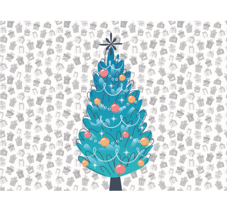 Festive Animal Gathering christmas mural - TenStickers