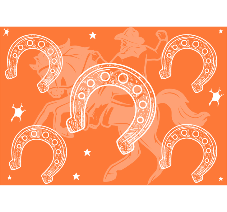 Vehicle mural horseshoe rodeo scene - TenStickers