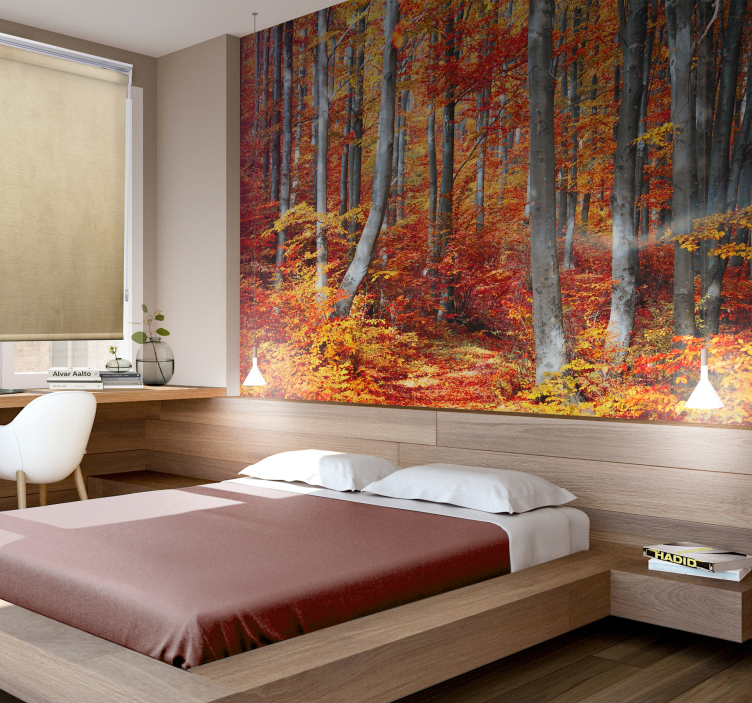 Nature wall mural autumn forest landscape - TenStickers