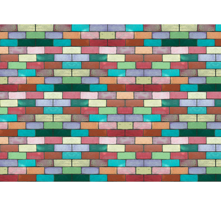 Texture wall mural vibrant brick arrangement - TenStickers