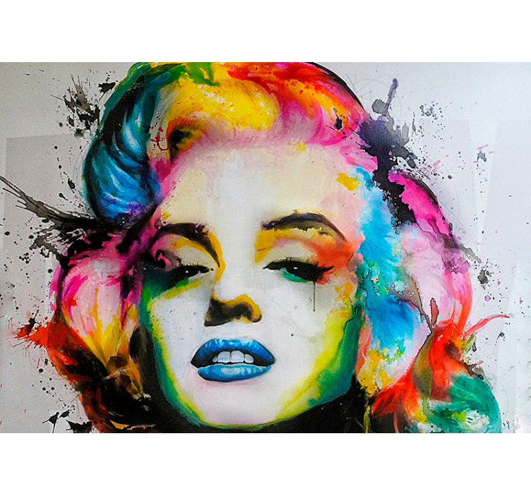 Colorful Marilyn Monroe living room wallpaper - TenStickers