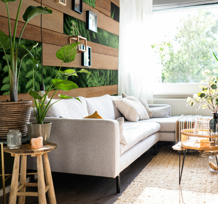 plant wall Wood Wall Mural - TenStickers