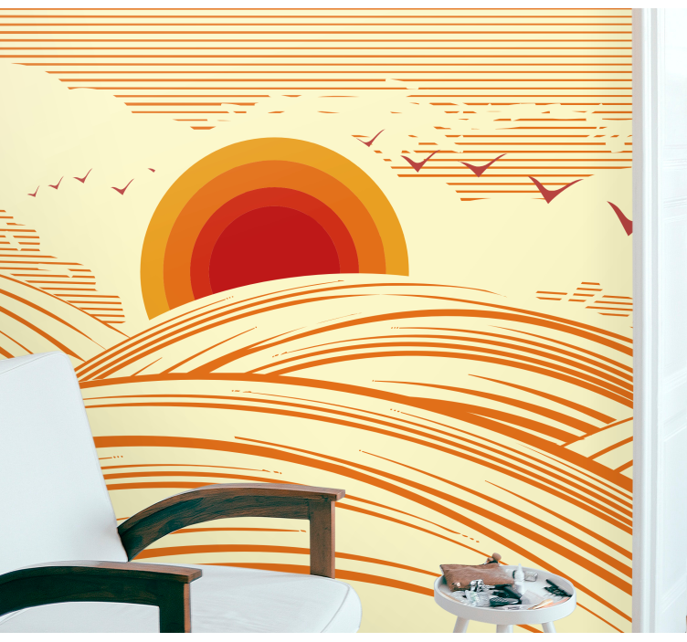 70's landscape vintage wall mural - TenStickers