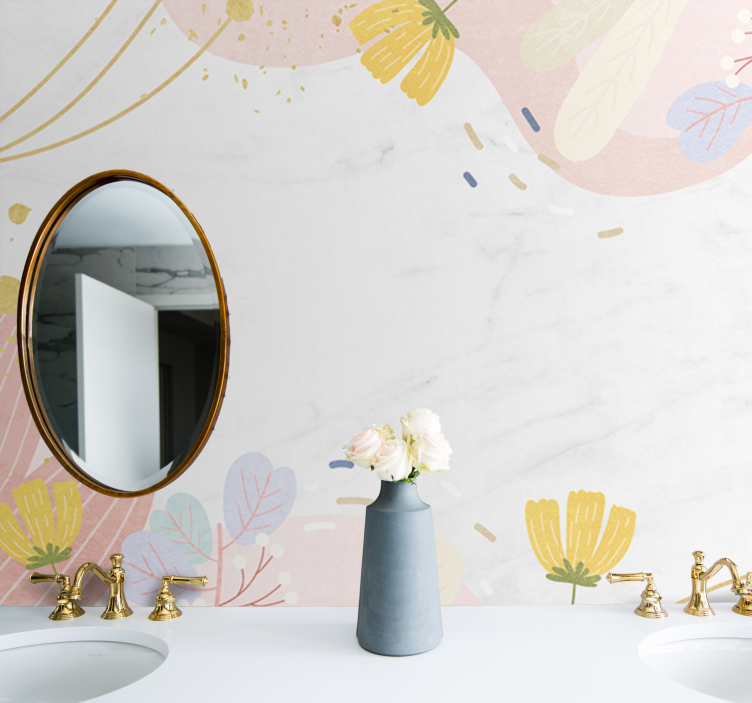 Abstract tropical leaves nature wall mural - TenStickers