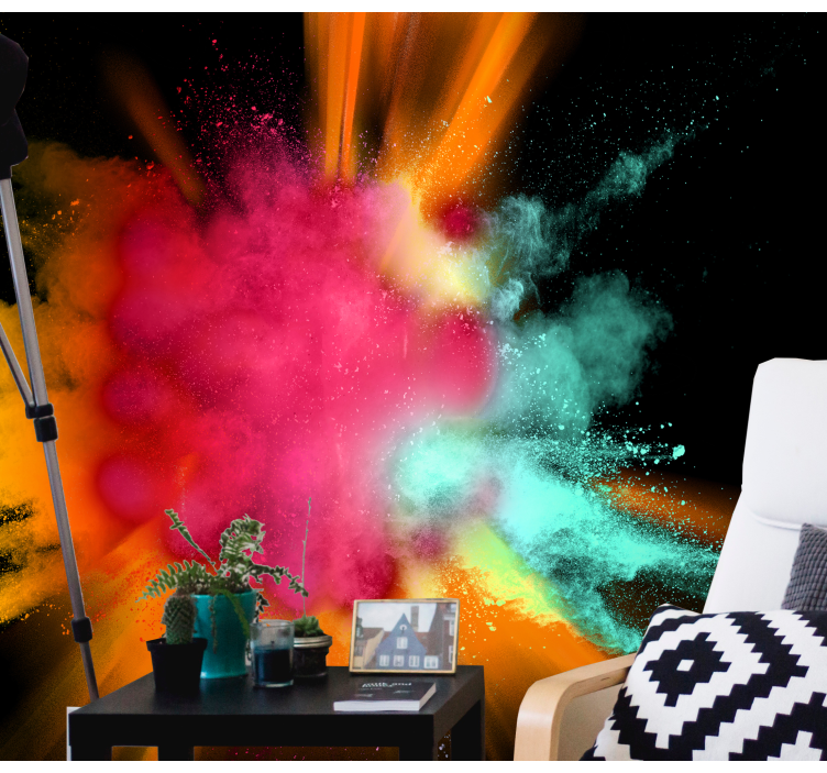 Abstract wall mural colorful powder burst - TenStickers
