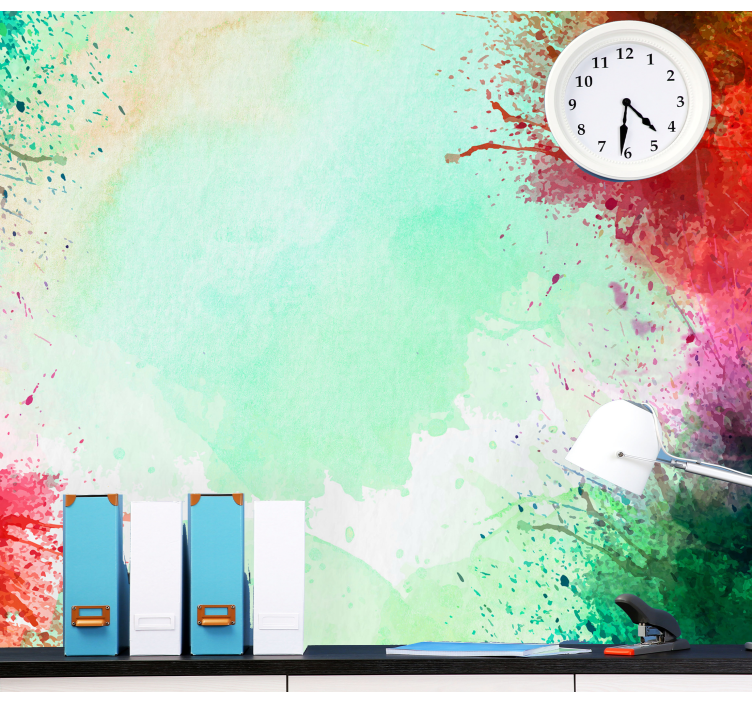 Abstract wall mural colorful splash designs - TenStickers