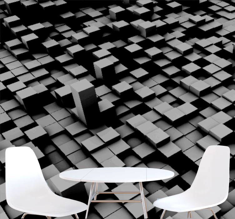 Abstract wall mural geometric block design - TenStickers