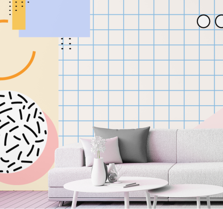 Abstract wall mural geometric shape design - TenStickers