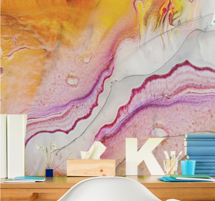 Abstract wall mural vibrant fluid designs - TenStickers