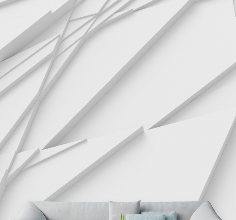 Abstract wall mural with geometric layered designs - TenStickers