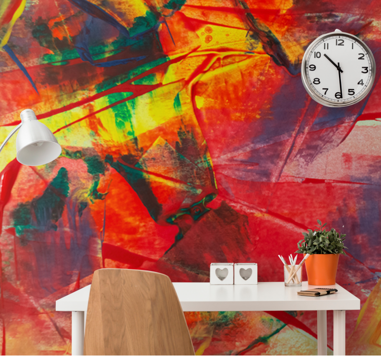 Abstract wall mural with vibrant color blend - TenStickers