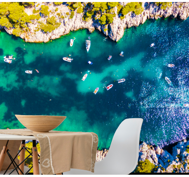 Aerial Coastal View landscape mural wallpaper - TenStickers