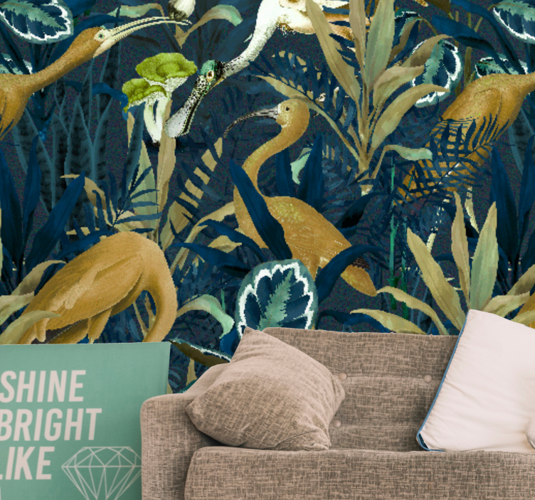 Africa wall mural tropical bird landscape - TenStickers